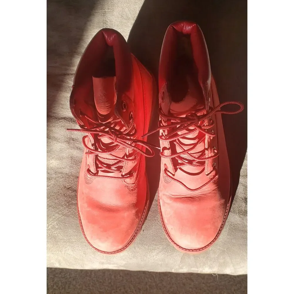 Timberland Red Boots Size 6 Youth Size A13HV